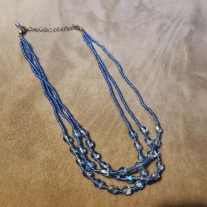 Elegant Blue Beaded Necklace